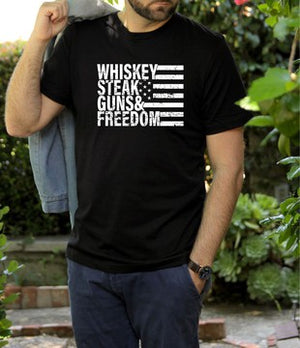 Ocean and 7th O73MN-CC Men's Whiskey Steak Guns & Freedom Tee