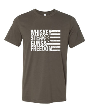 Ocean and 7th O73MN-CC Men's Whiskey Steak Guns & Freedom Tee