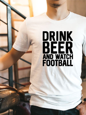 Ocean and 7th O7BEERX Men's Drink Beer Watch Football Graphic Tee