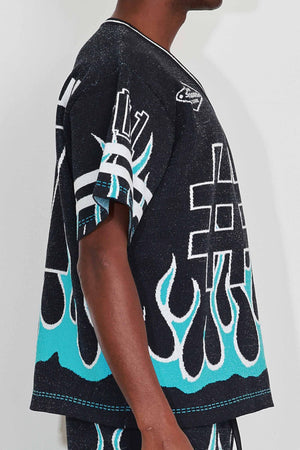 First Row FRW1002 Men's Graphic Stadium Jacquard Sweater Black