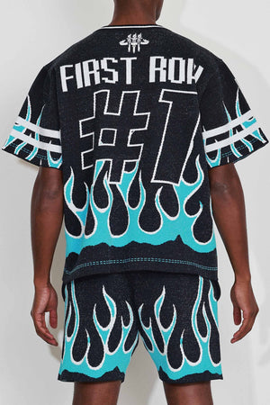 First Row FRW1002 Men's Graphic Stadium Jacquard Sweater Black