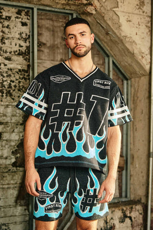 First Row FRW1002 Men's Graphic Stadium Jacquard Sweater Black