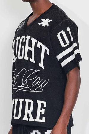 First Row FRW1001 Men's Graphic Stadium Jacquard Sweater Black