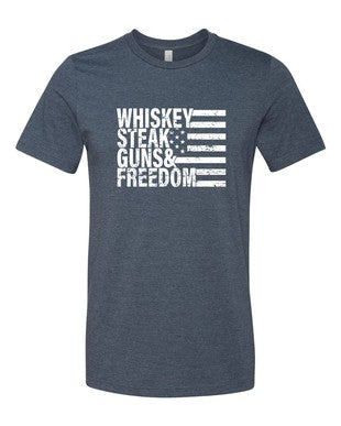 Ocean and 7th O73MN-CC Men's Whiskey Steak Guns & Freedom Tee