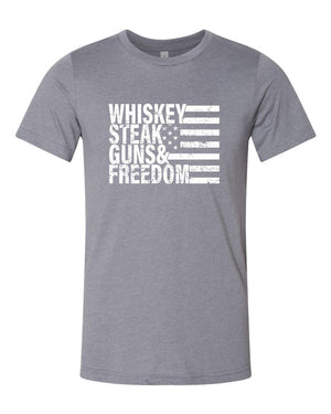 Ocean and 7th O73MN-CC Men's Whiskey Steak Guns & Freedom Tee