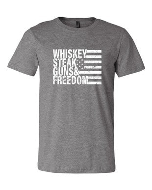 Ocean and 7th O73MN-CC Men's Whiskey Steak Guns & Freedom Tee