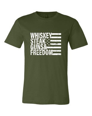 Ocean and 7th O73MN-CC Men's Whiskey Steak Guns & Freedom Tee