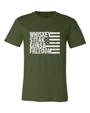 Ocean and 7th O73MN-CC Men's Whiskey Steak Guns & Freedom Tee