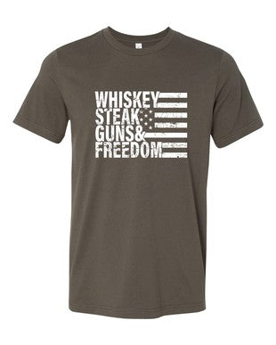 Ocean and 7th O73MN-CC Men's Whiskey Steak Guns & Freedom Tee