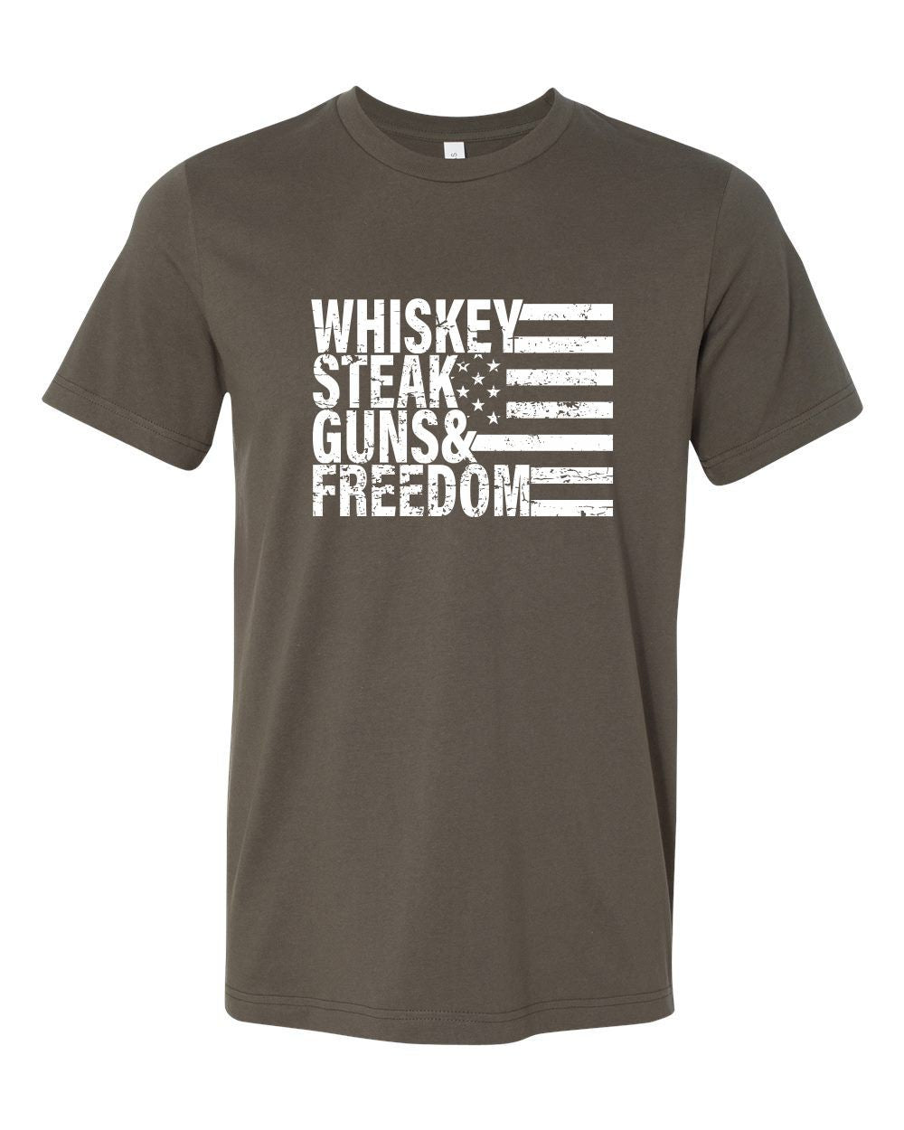 Ocean and 7th O73MN-CC Men's Whiskey Steak Guns & Freedom Tee