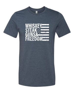 Ocean and 7th O73MN-CC Men's Whiskey Steak Guns & Freedom Tee