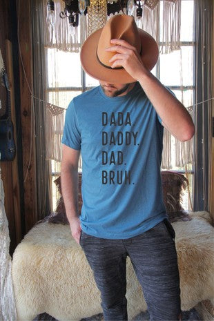 Ocean and 7th O7DAD3X Men's Dada Daddy Dad Bruh Graphic Tee