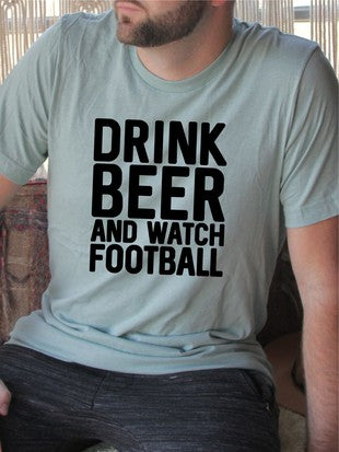 Ocean and 7th O7BEERX Men's Drink Beer Watch Football Graphic Tee