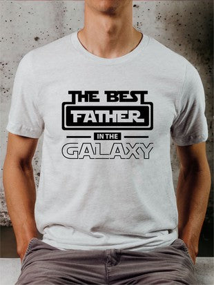Ocean and 7th O7BESTFHRX Men's Best Father in the Galaxy Graphic Tee Ash