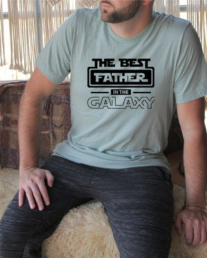 Ocean and 7th O7BESTFHRX Men's Best Father in the Galaxy Graphic Tee Ash