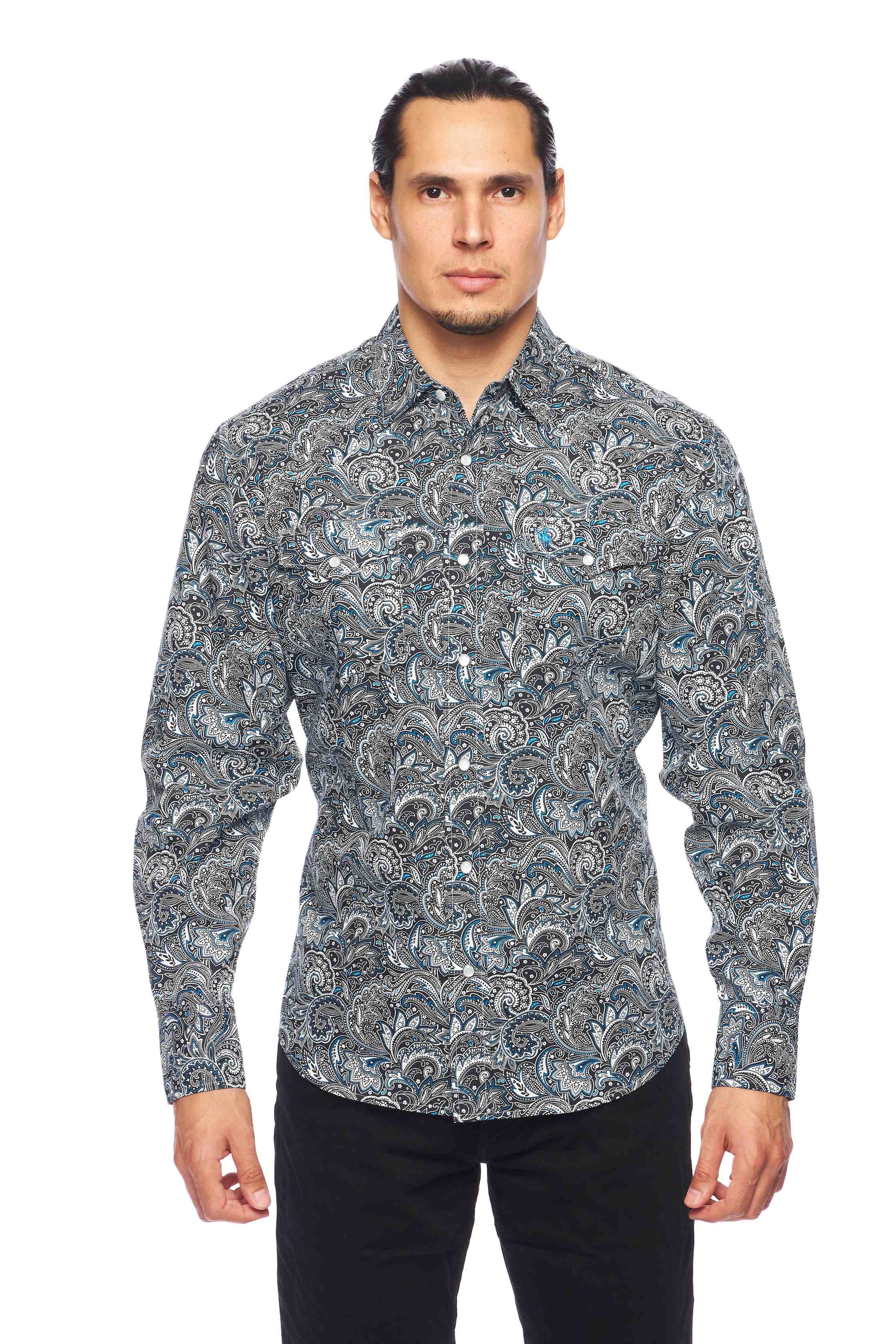 House of Lords Rodeo Clothing PS100L-162F Men's Long Sleeve Western Snap Shirt