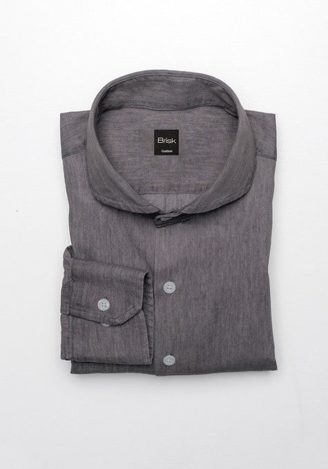 Brisk SHOCK Men's Casual Shirt Grey Denim Medium Wash