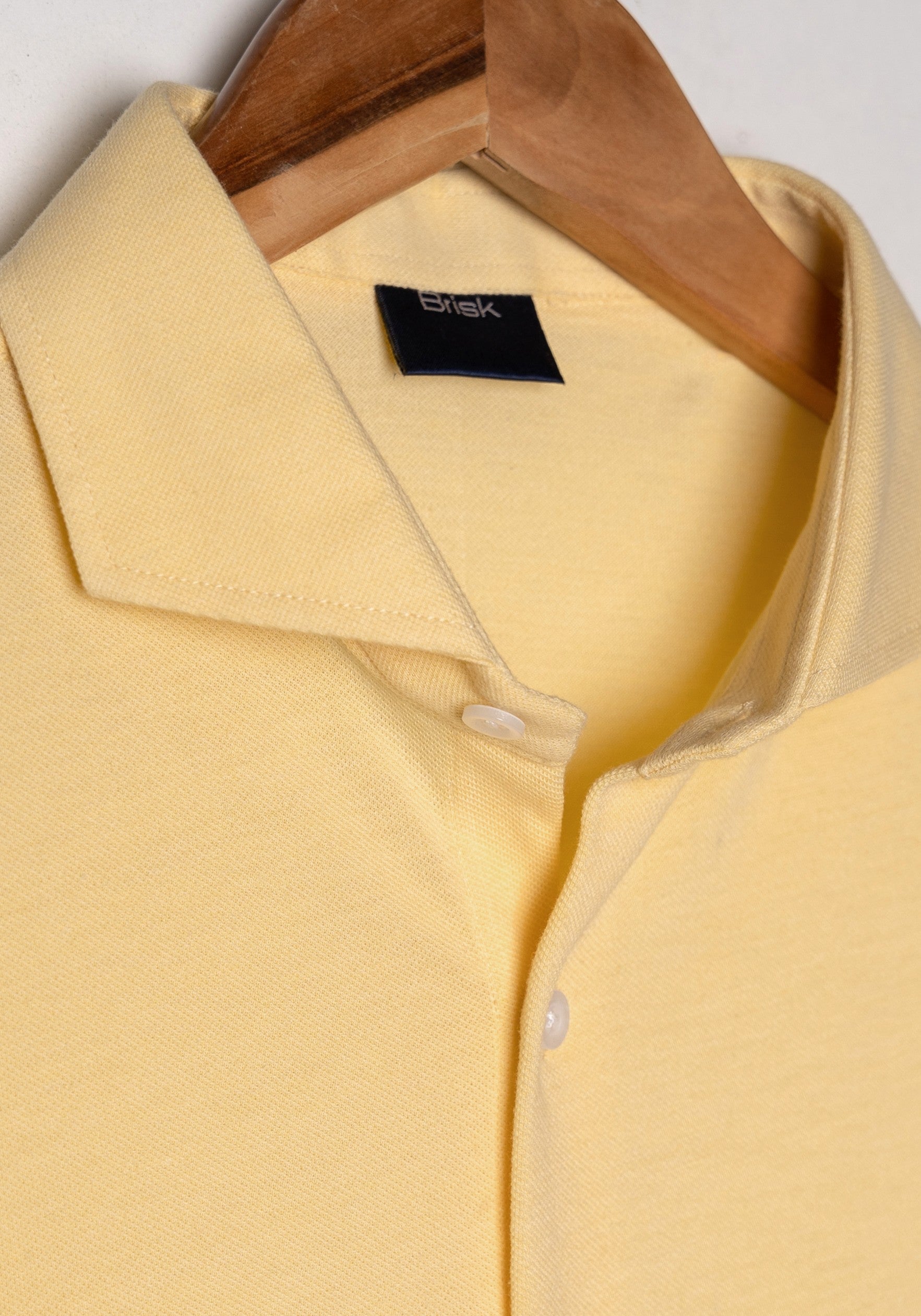 BRISK PIQUE-YELLOW Men's Soft Pique Half Sleeve Shirt Yellow