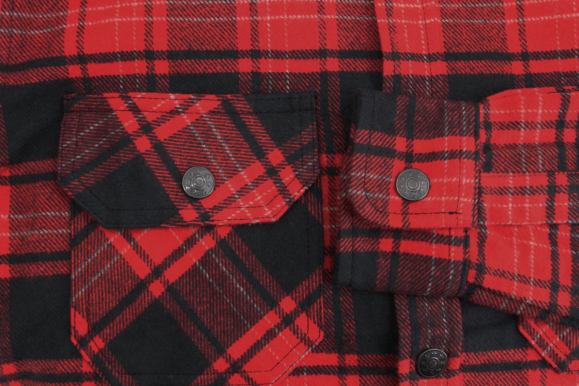 VKwear Men's 100% Cotton Long Sleeve Plaid Flannel Snap Button Shirt