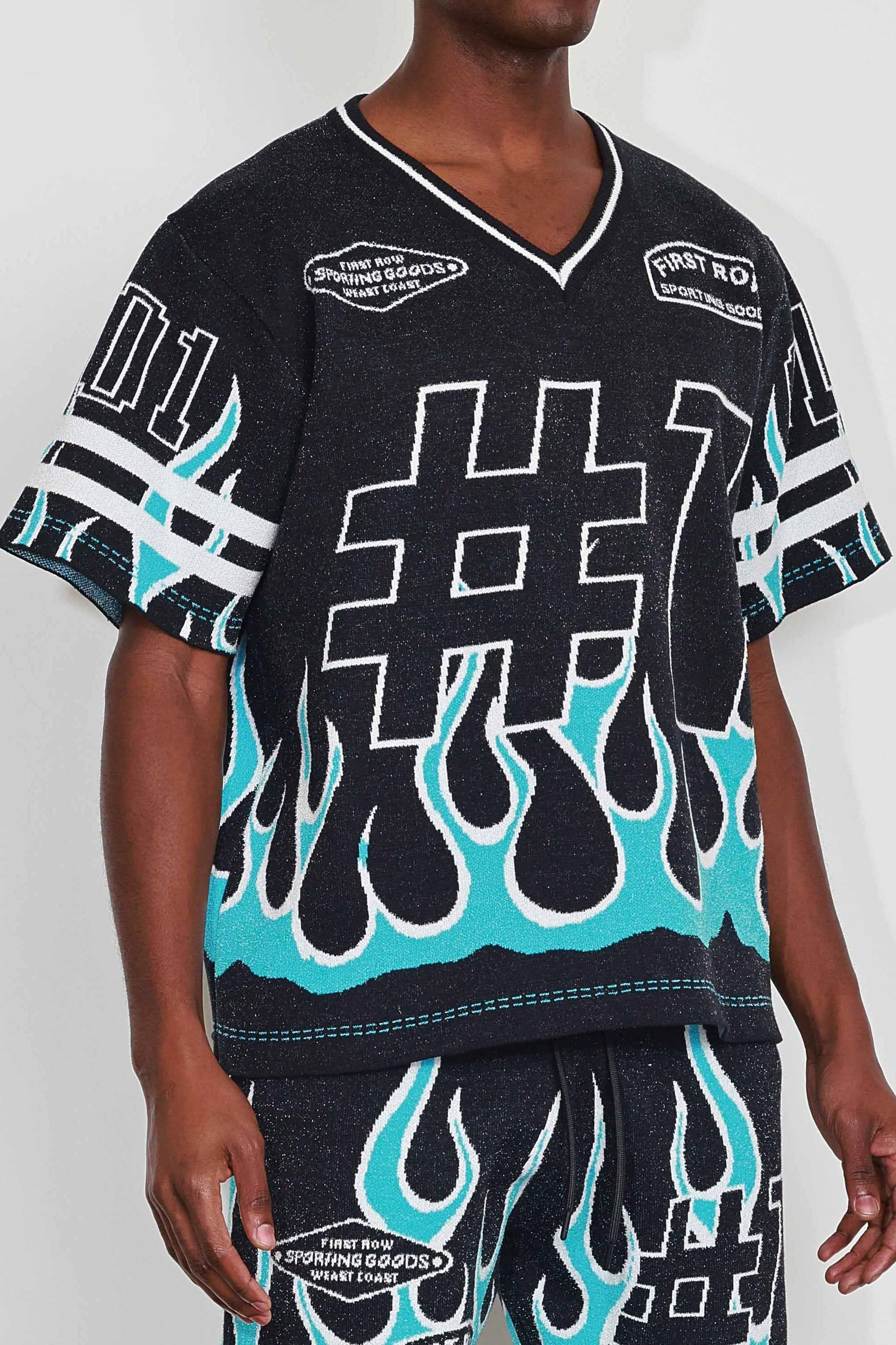 First Row FRW1002 Men's Graphic Stadium Jacquard Sweater Black