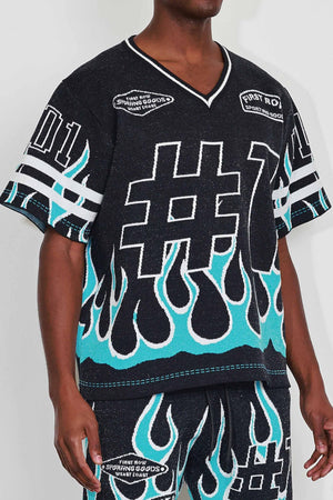 First Row FRW1002 Men's Graphic Stadium Jacquard Sweater Black
