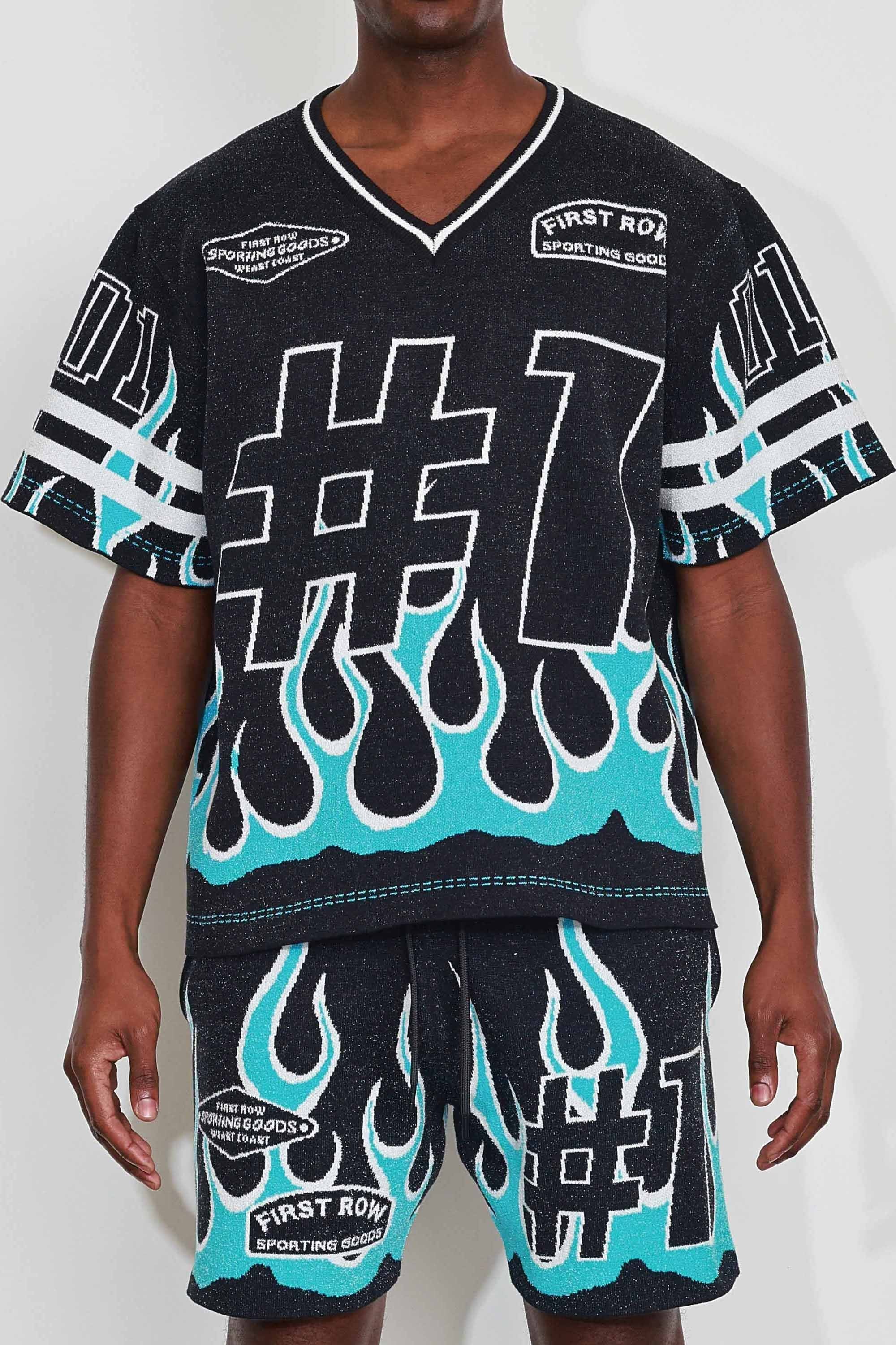 First Row FRW1002 Men's Graphic Stadium Jacquard Sweater Black