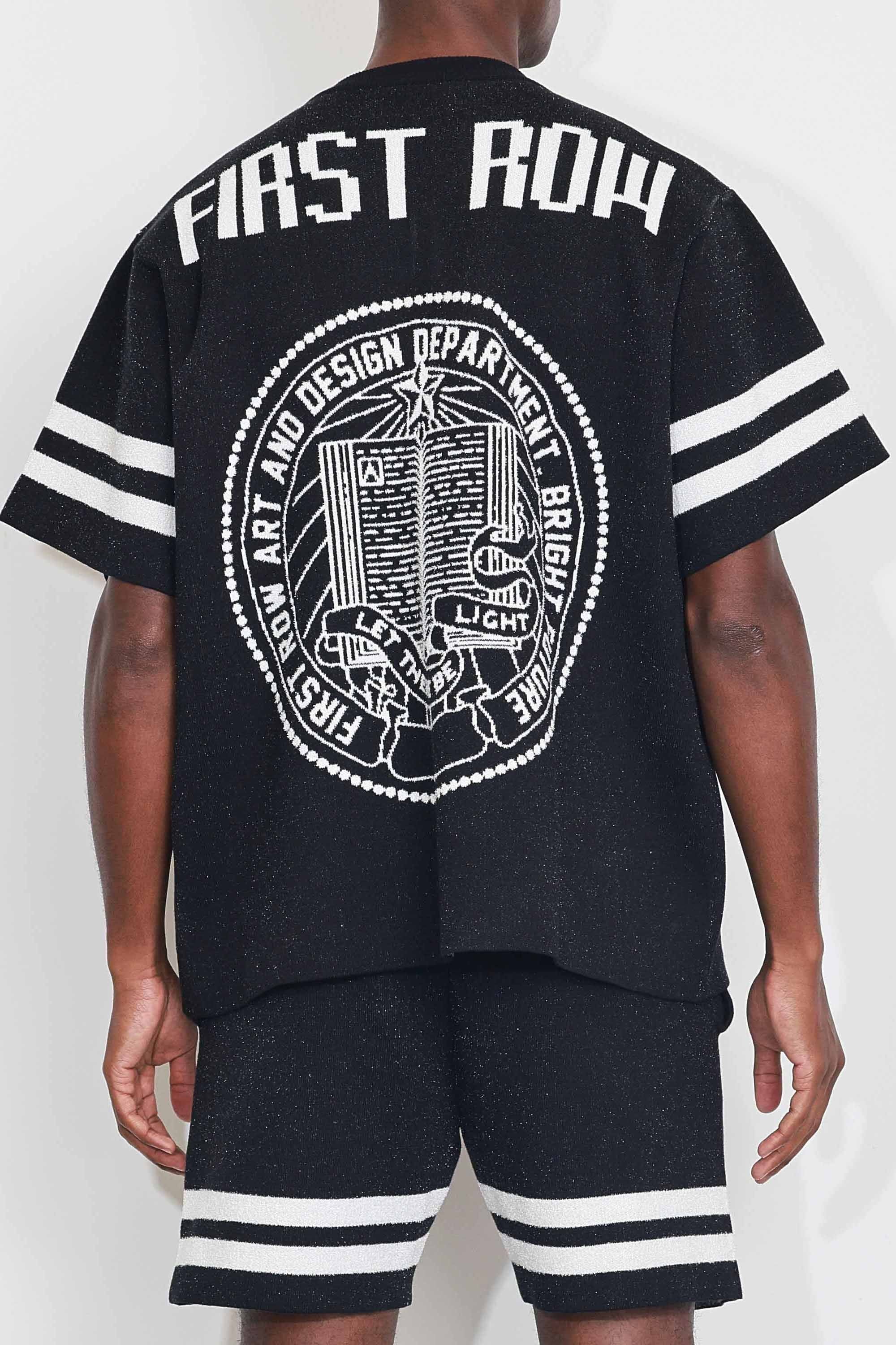 First Row FRW1001 Men's Graphic Stadium Jacquard Sweater Black