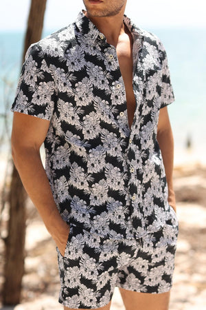 Salty Weekend SP-SLT20230702629590 Men's Seersucker Short Sleeve Button Down Shirt