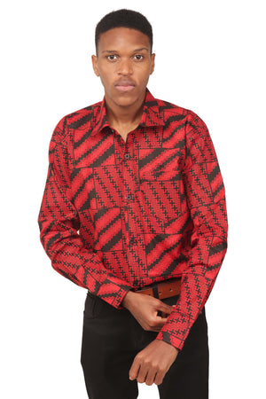 Satsuma Wholesale Men's African Full Sleeves Cotton Shirt