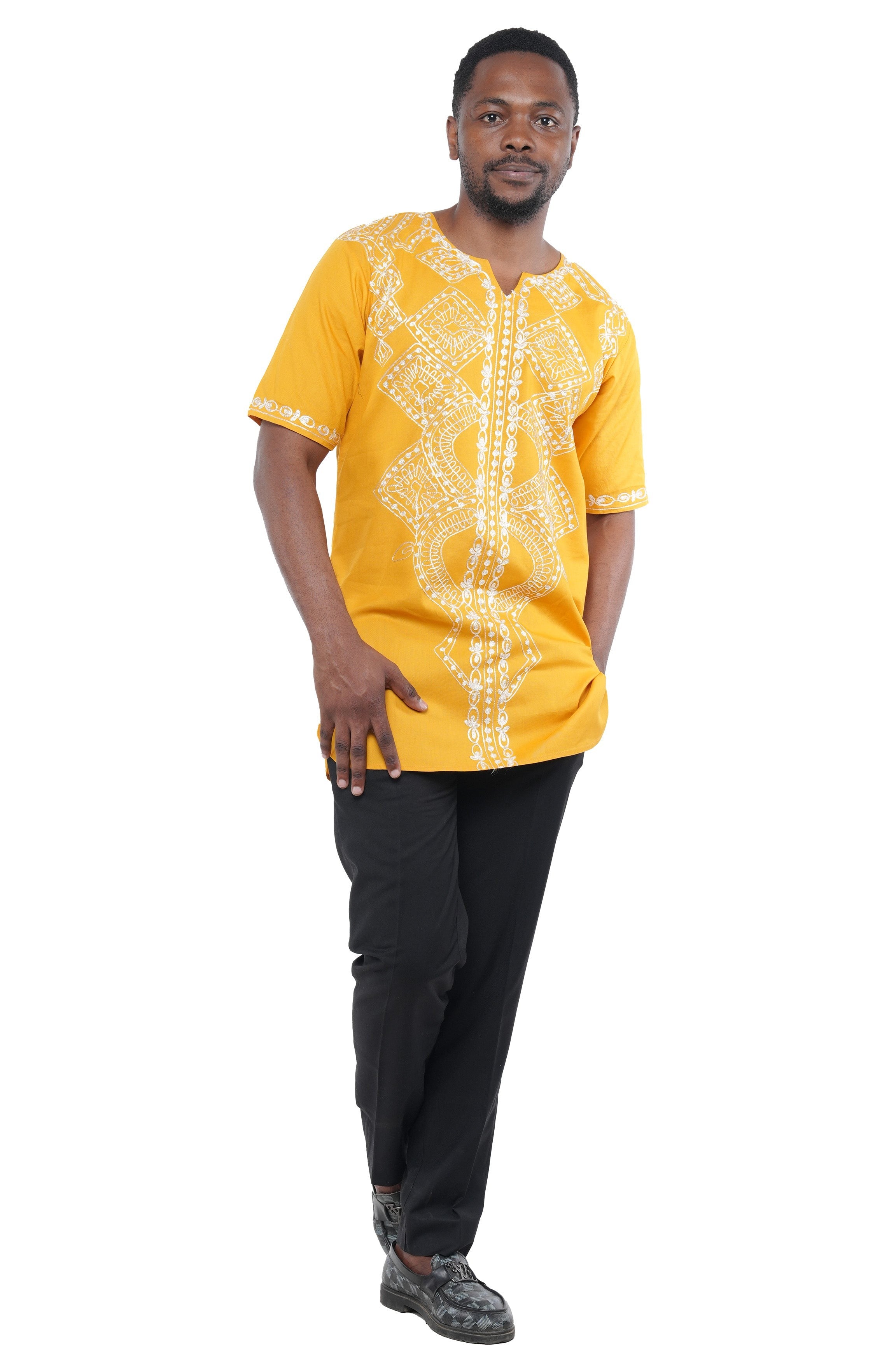 Satsuma Wholesale Men's Traditional Dashiki Embroidered Cotton Shirt