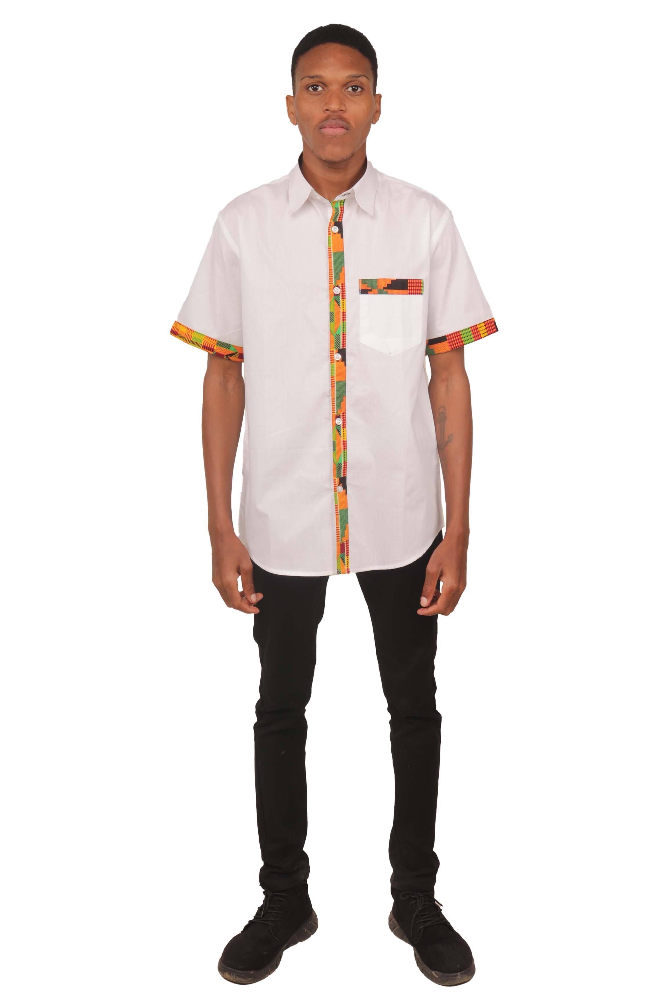 Satsuma Wholesale SP-SAT20250328713741 Men's African Print Half Sleeve Shirt