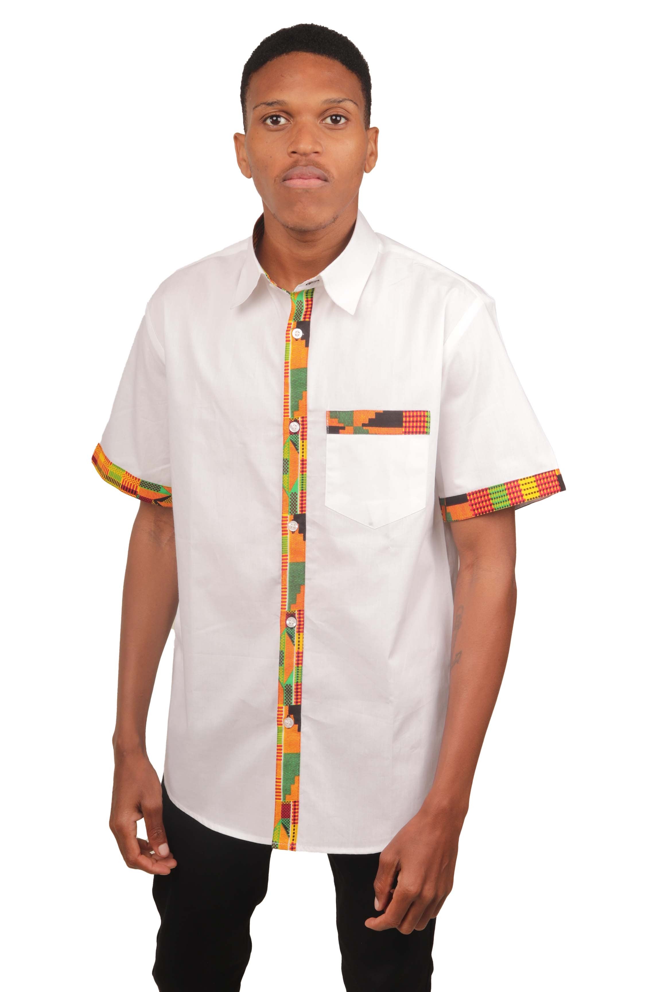Satsuma Wholesale SP-SAT20250328713741 Men's African Print Half Sleeve Shirt
